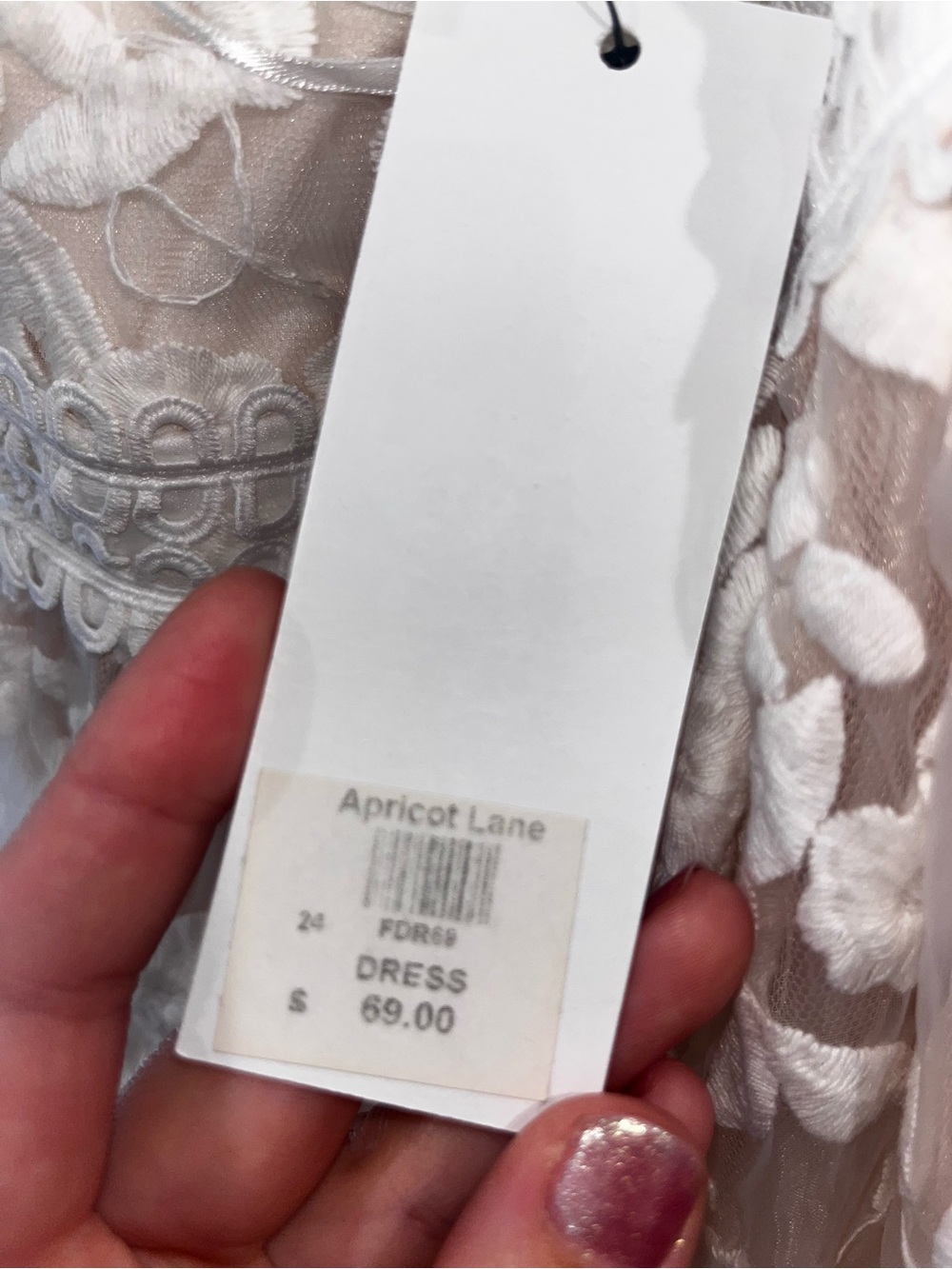 Apricot Lane White Floral Lace Mini Dress - Picture 2 of 3